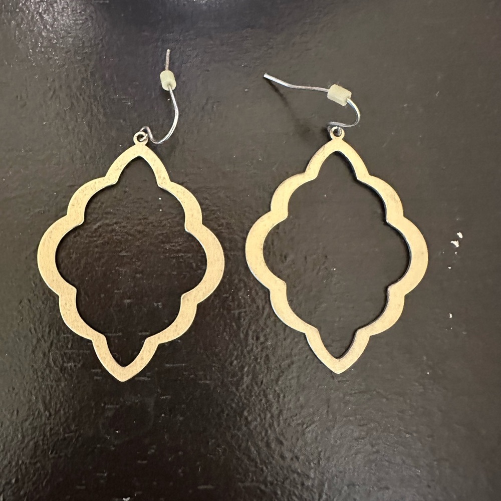 Gold Quatrefoil Dangle Earrings